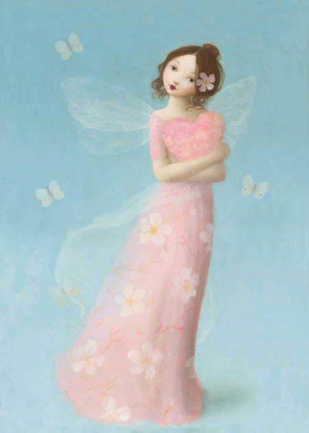 Pink Fairy Greeting Card by Stephen Mackey